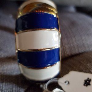 Blue and White Bangle Bracelet